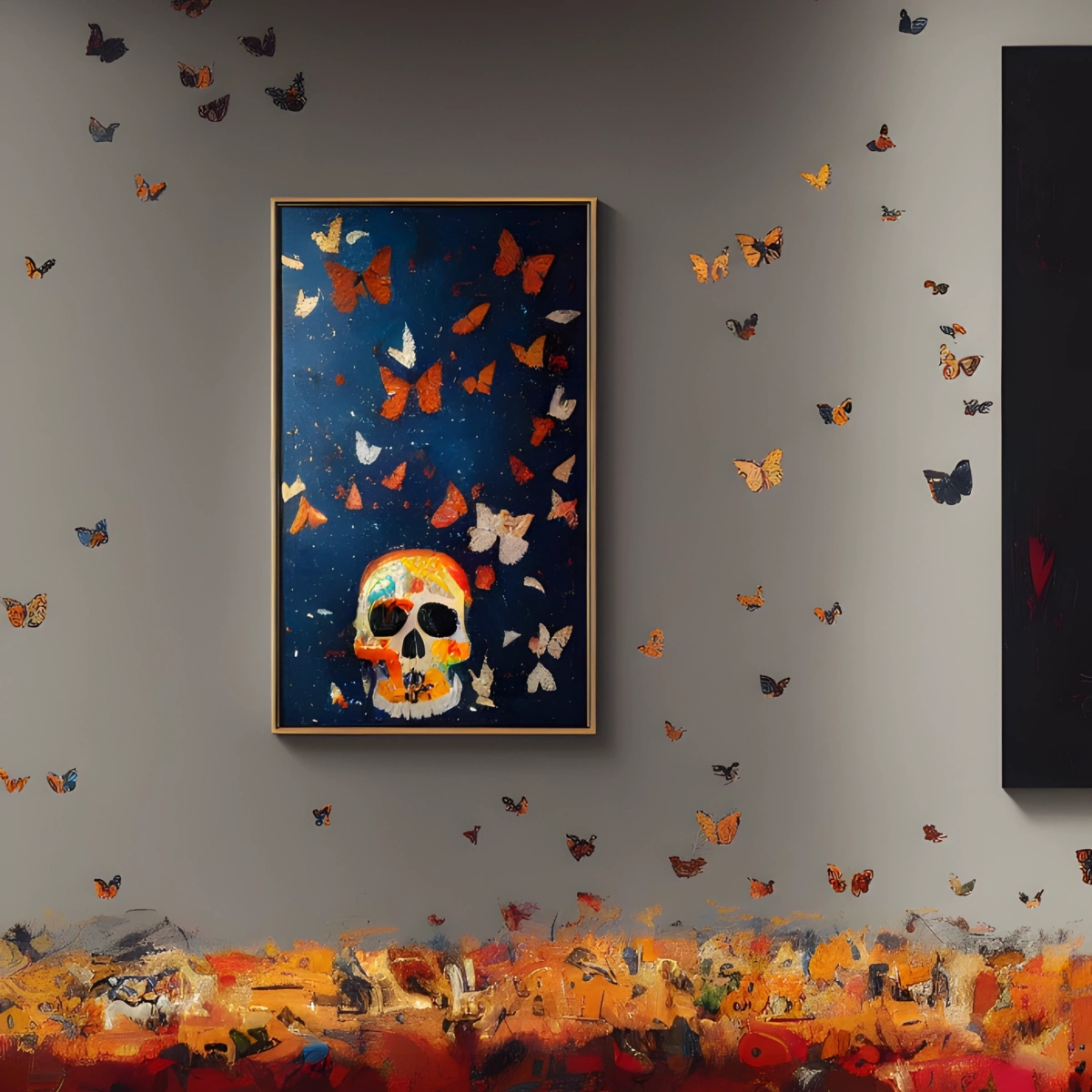 Skull, Abstract, Butterfly