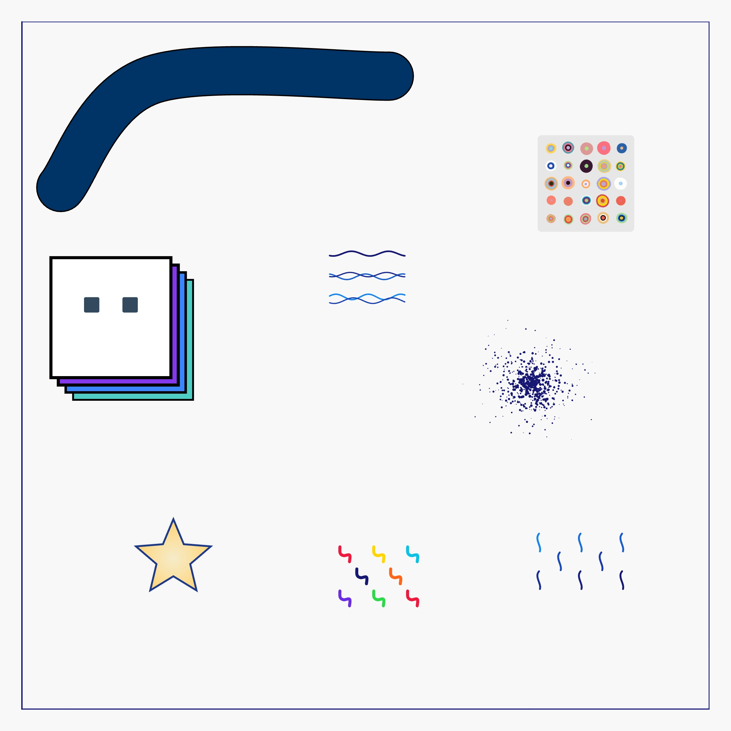 Joha artwork with generative shape textures